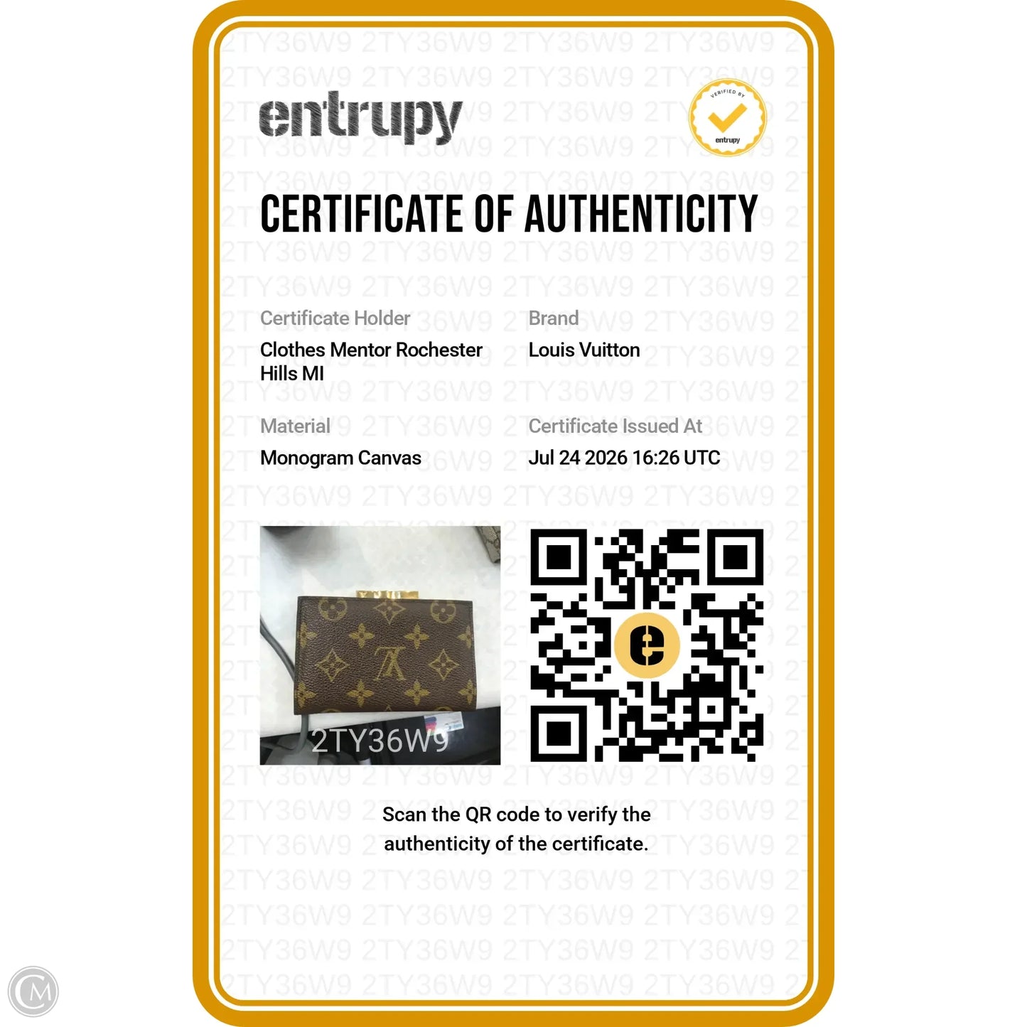 Wallet Luxury Designer By Louis Vuitton, Size: Small