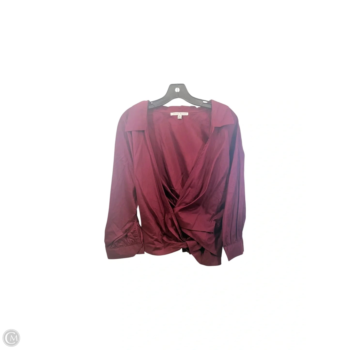 Top Long Sleeve By Haute Monde In Maroon, Size: 1x