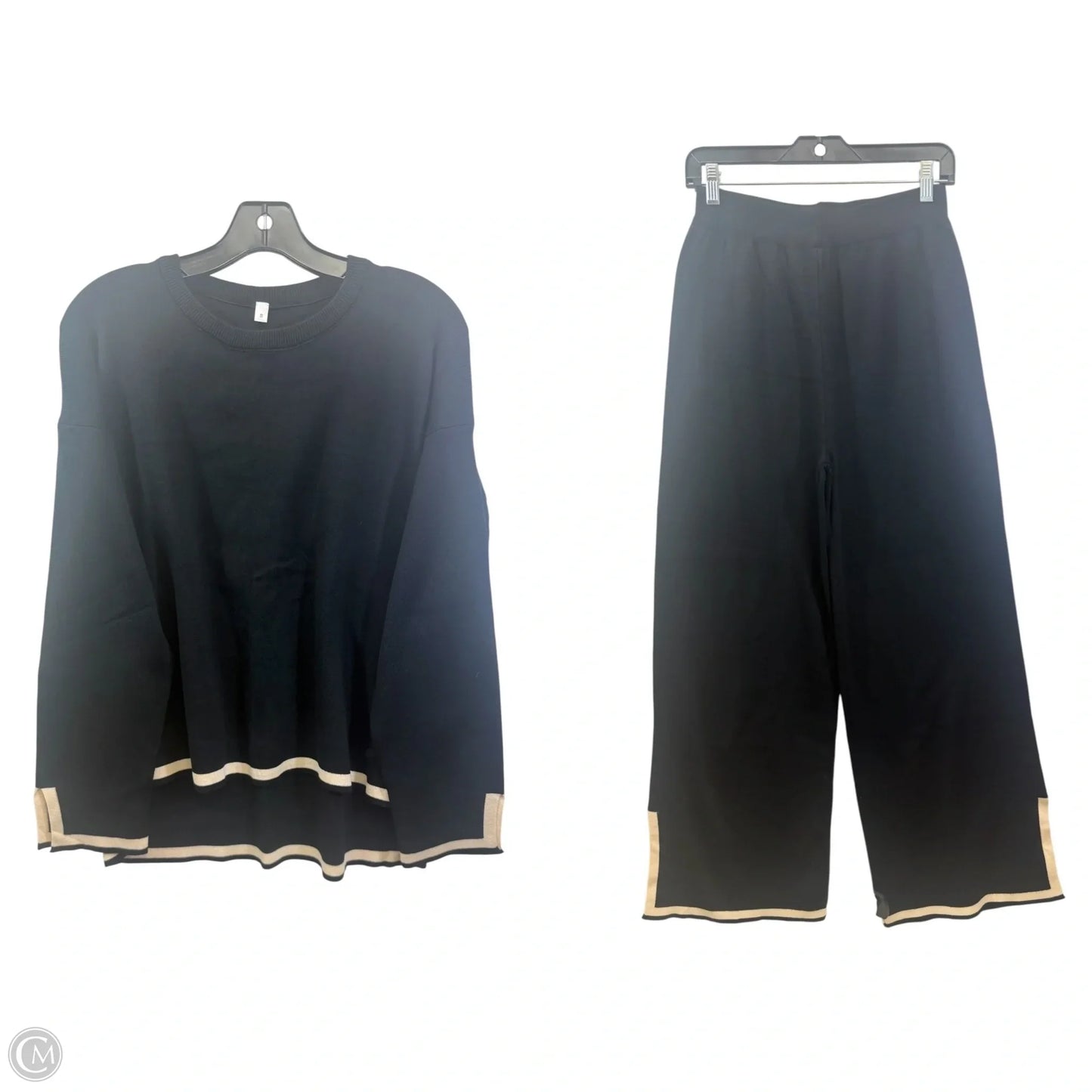 Pants Set 2pc By In Black & Tan, Size: S