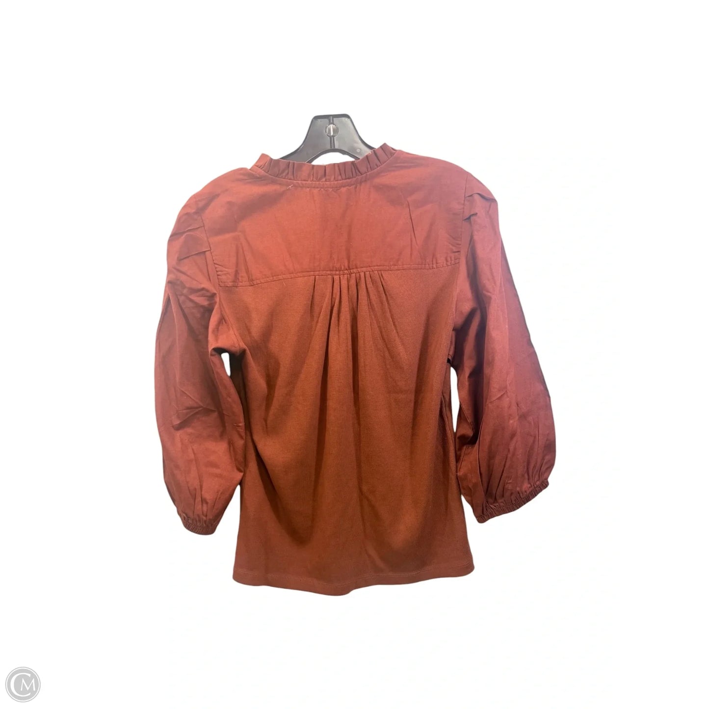 Top Short Sleeve By Vinton In Brown, Size: L