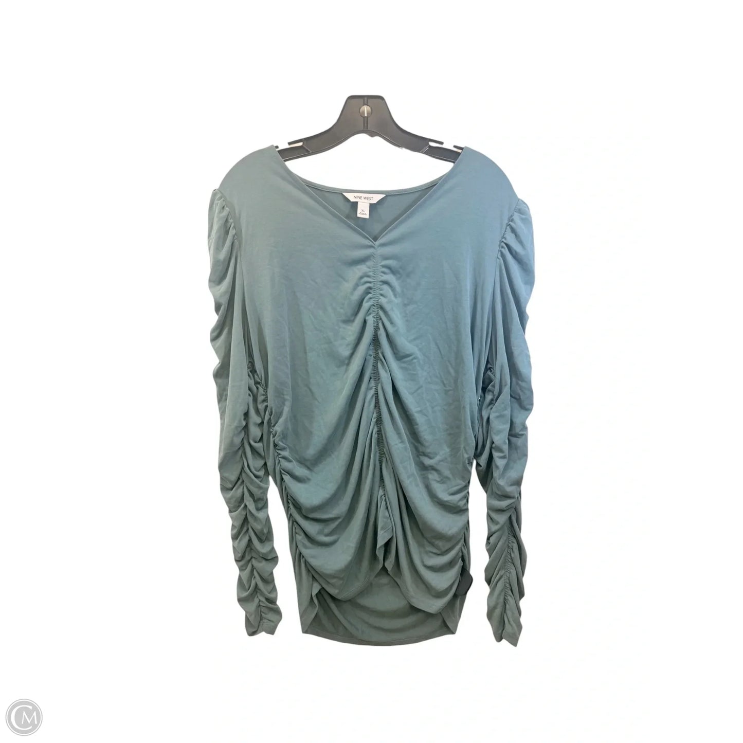 Top Long Sleeve By Nine West Apparel In Teal, Size: Xl