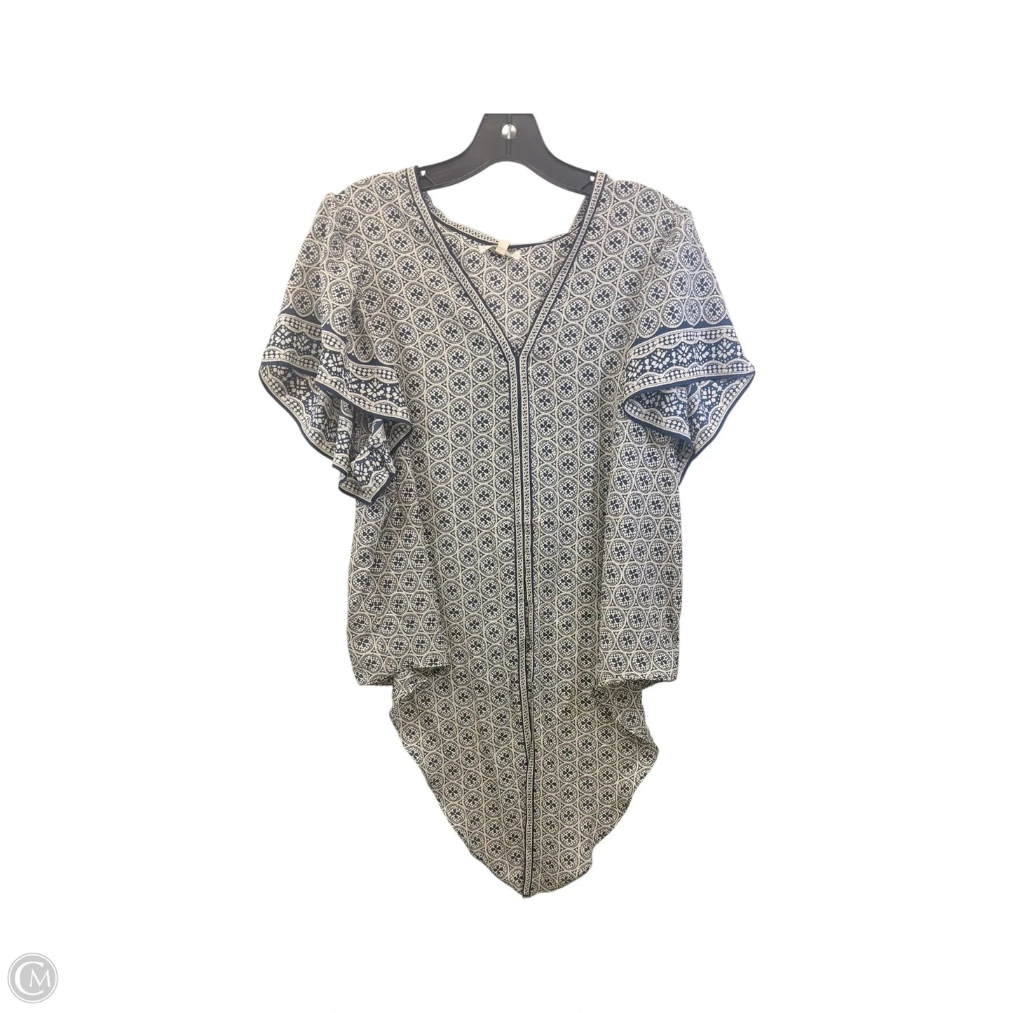 Top Short Sleeve By Max Studio In Blue & Tan, Size: Xl