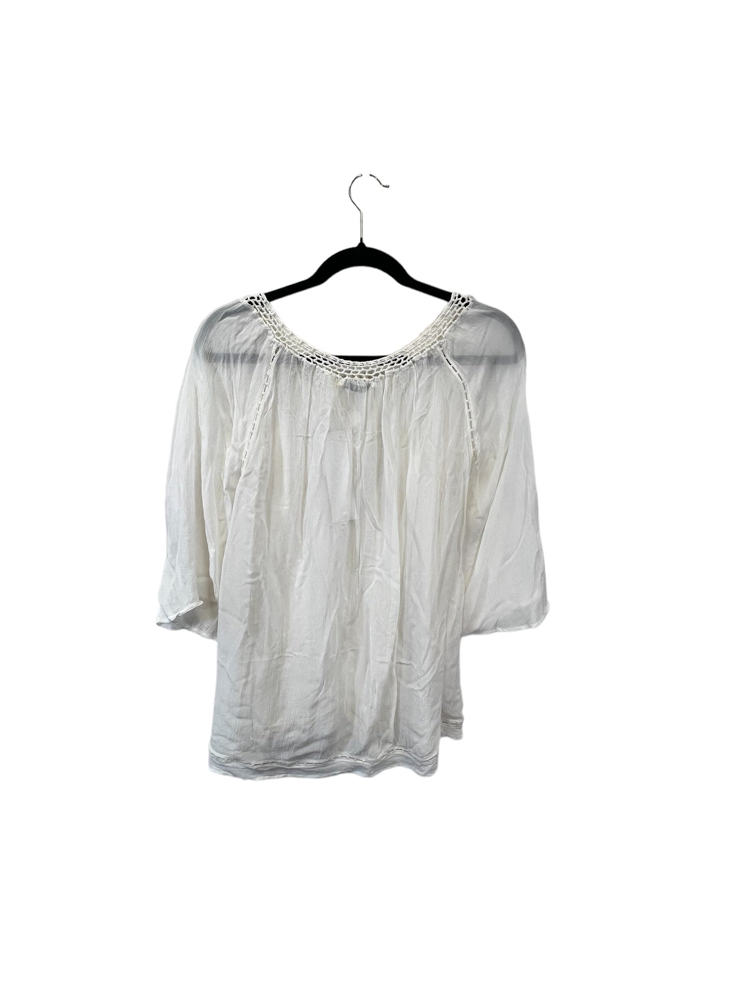 Cream Top Short Sleeve Designer Alice + Olivia, Size S