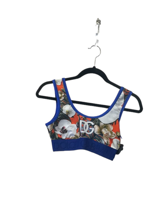 Top Sleeveless Luxury Designer By Dolce And Gabbana In Blue & White, Size: S