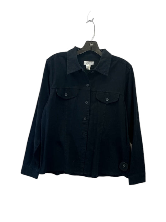 Top Long Sleeve By Christopher And Banks In Black Denim, Size: M