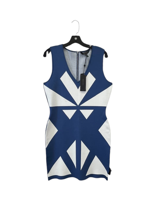 Dress Designer By Bcbgmaxazria In Blue & White, Size: L