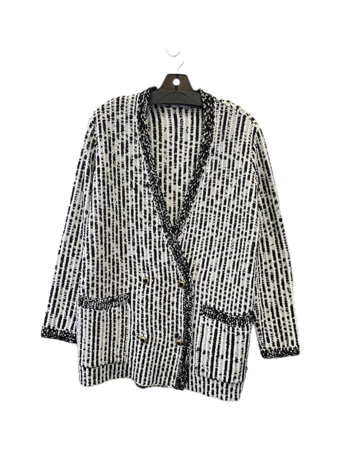 Blazer By Zara In Black & White, Size: S