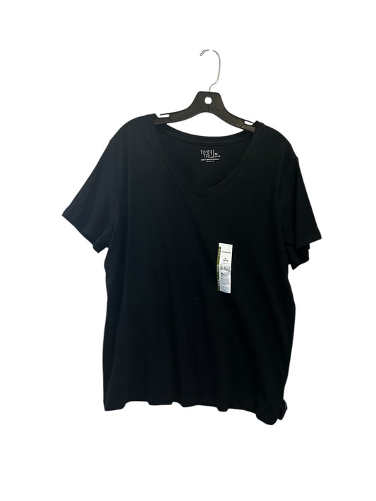 Top Short Sleeve Basic By Time And Tru In Black, Size: Xl