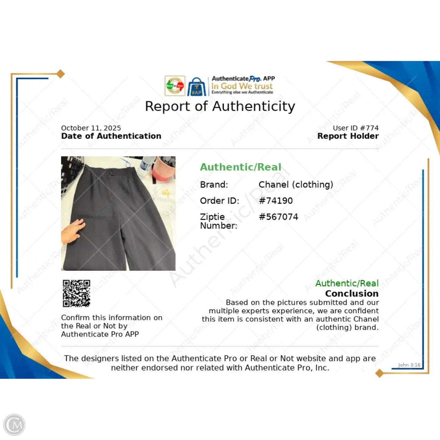 Pants Luxury Designer By Chanel In Black, Size: 8