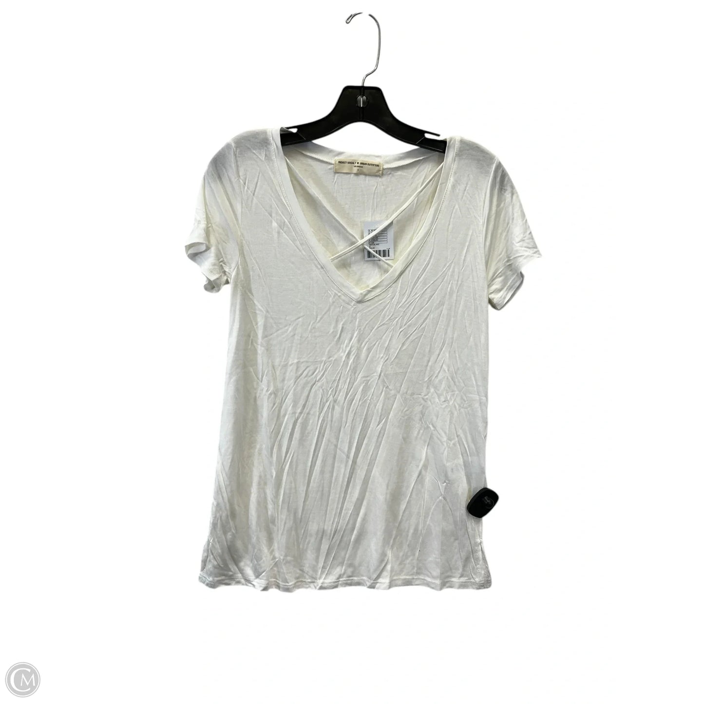Top Short Sleeve Basic By Urban Outfitters In Cream, Size: S