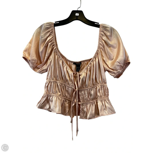 Top Short Sleeve By Forever 21 In Peach, Size: M