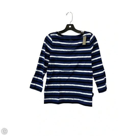 Top Long Sleeve Basic By J. Crew In Blue & White, Size: Xs