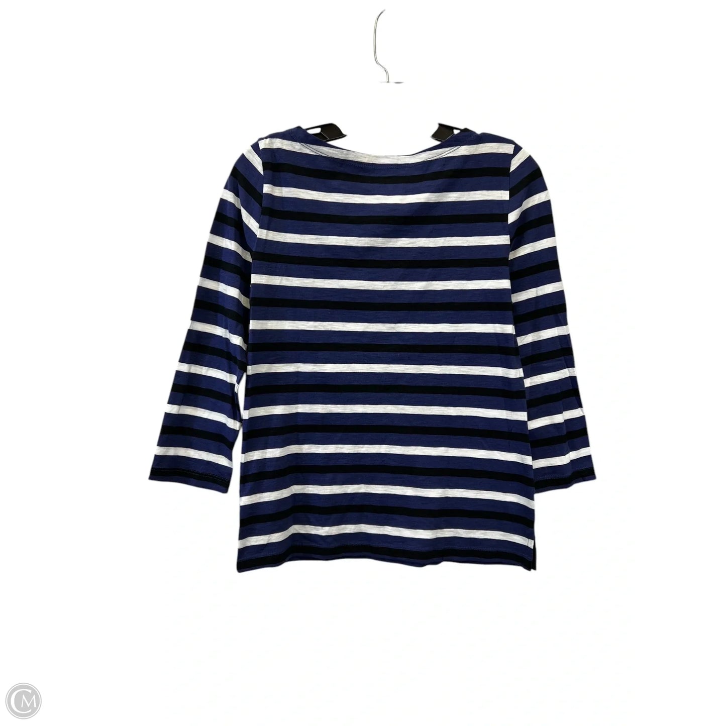 Top Long Sleeve Basic By J. Crew In Blue & White, Size: Xs