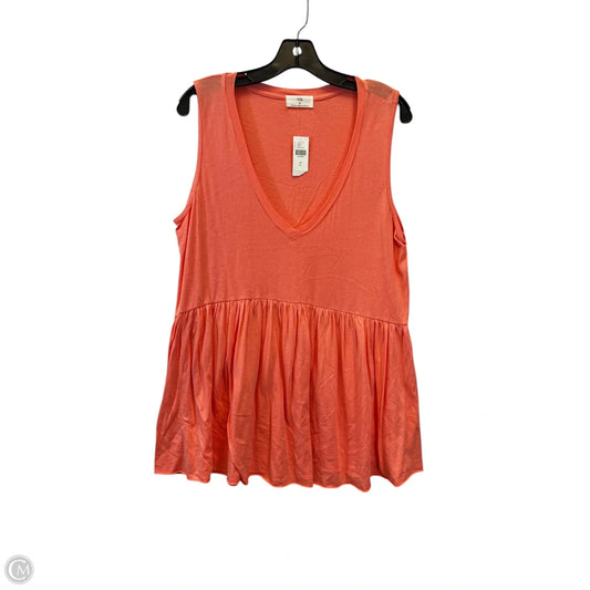 Top Sleeveless By T.la In Peach, Size: L