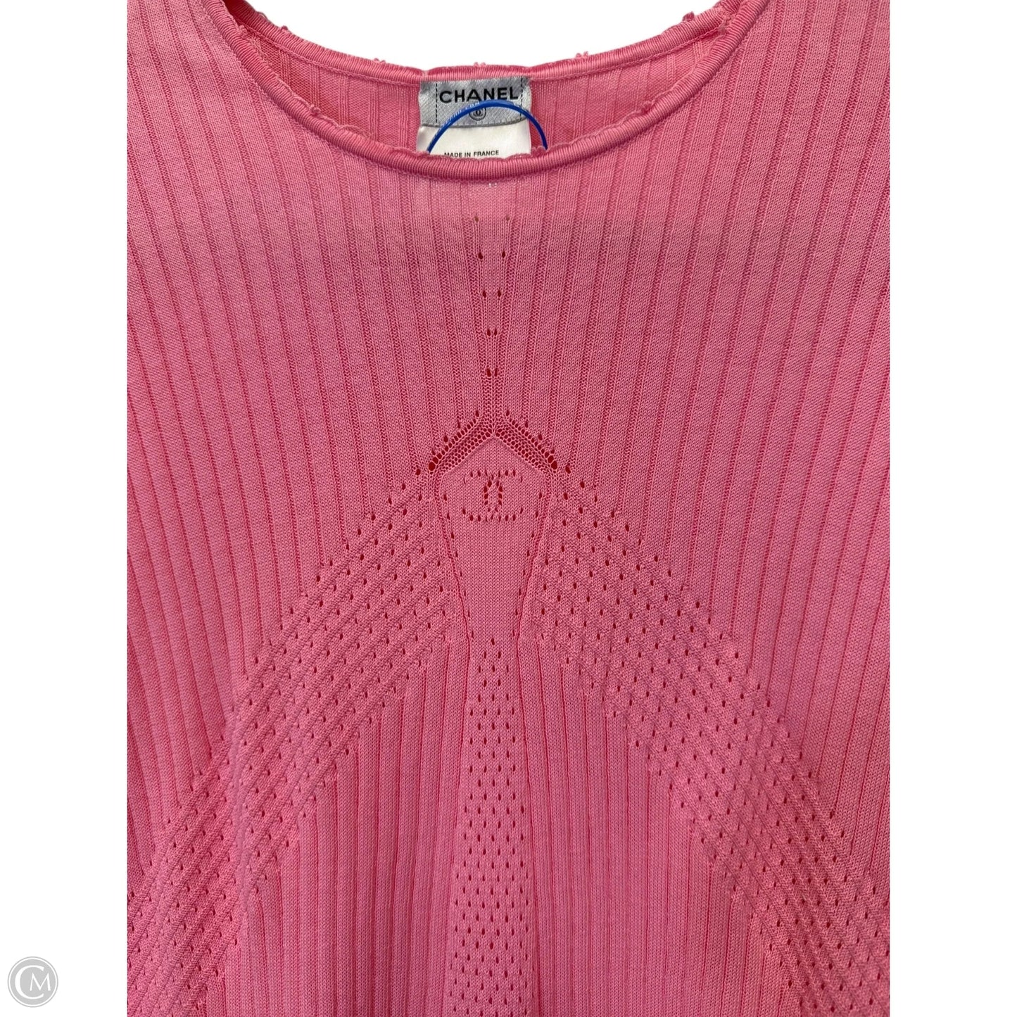 FLASH 25% off - Top Short Sleeve Luxury Designer By Chanel In Pink, Size: S