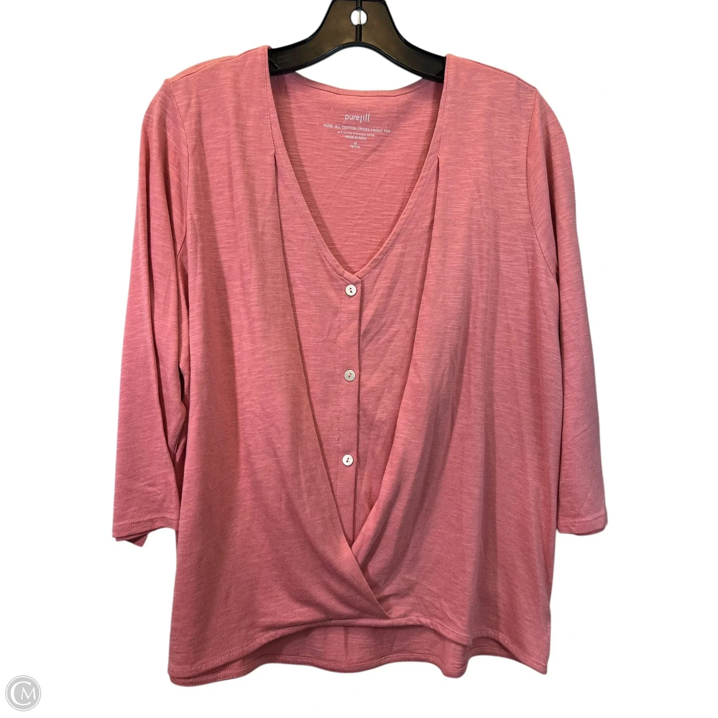 Top 3/4 Sleeve Basic By Pure Jill In Peach, Size: Mp
