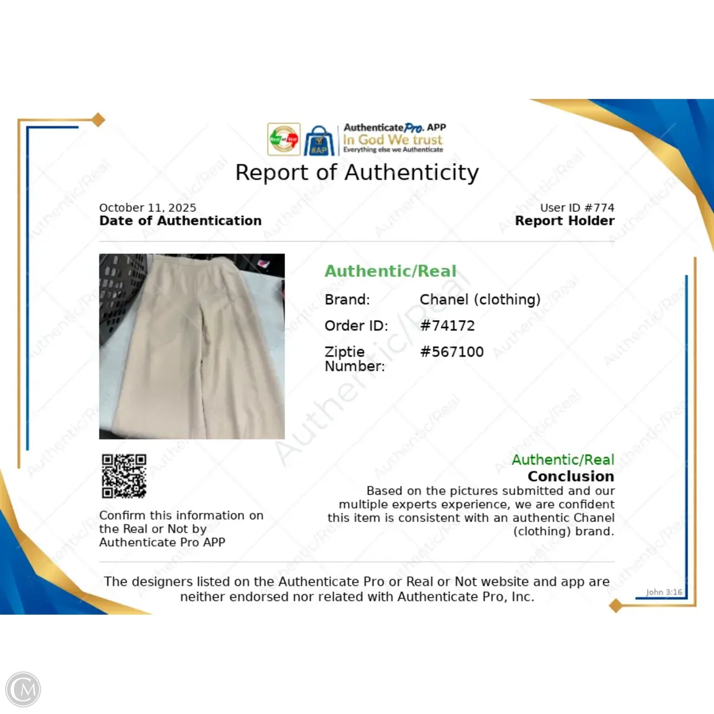 Pants Luxury Designer By Chanel In Tan, Size: 6