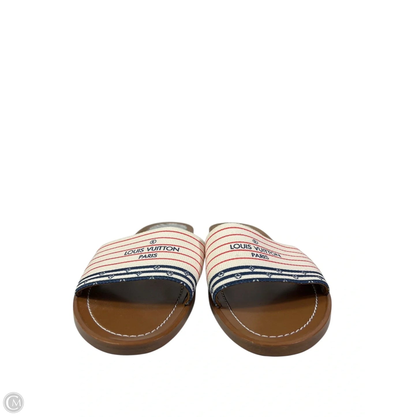 Sandals Luxury Designer By Louis Vuitton In Blue & Red & White, Size: 7