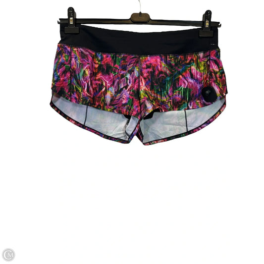 Athletic Shorts By Lululemon In Black & Pink, Size: 12