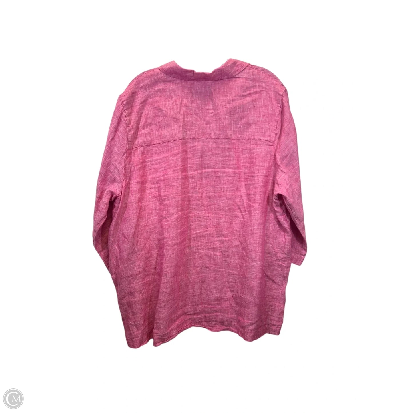 Top Short Sleeve By Tahari By Arthur Levine In Red & White, Size: 1x