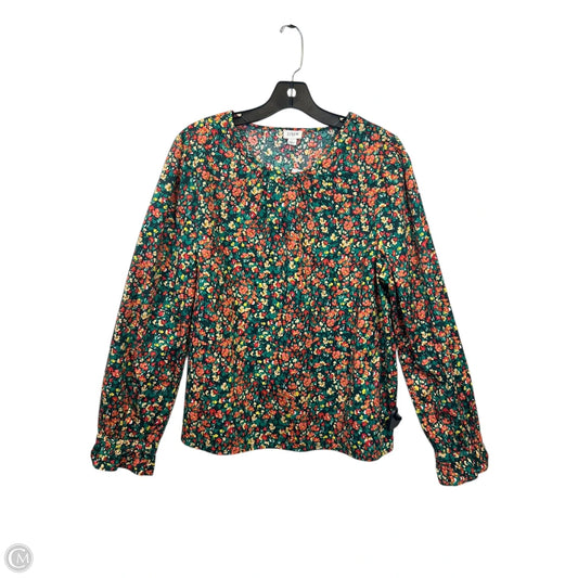 Top Long Sleeve By J. Crew In Floral Print, Size: L