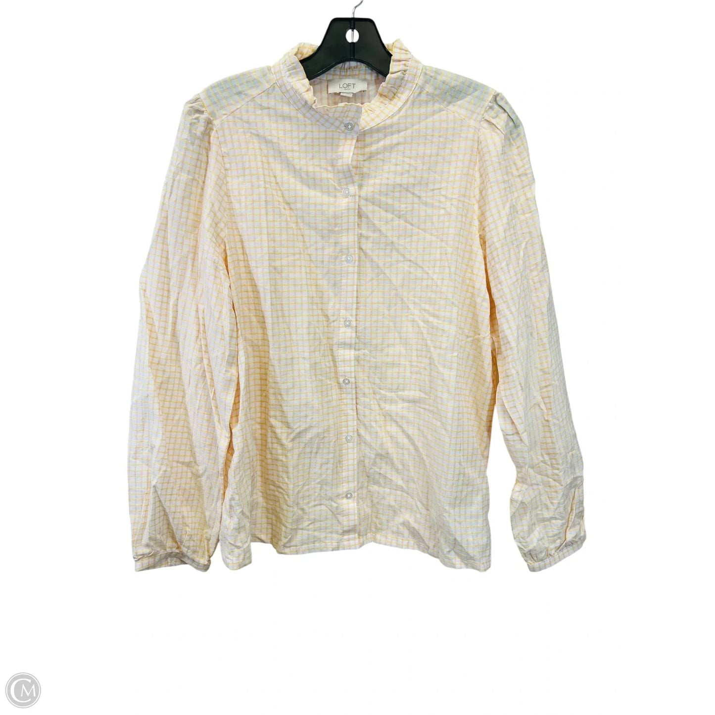 Top Long Sleeve By Loft In Pink & Yellow, Size: M