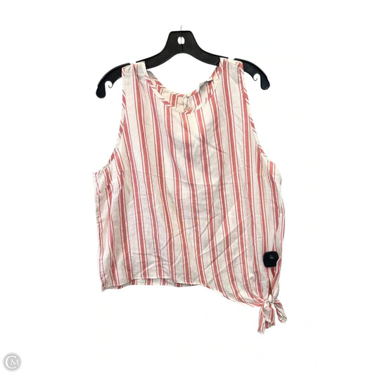 Top Sleeveless By Madewell In Pink & White, Size: Xl