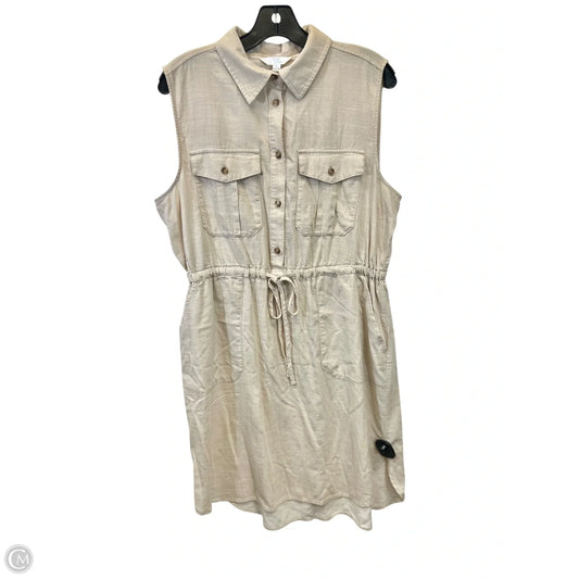 Dress Casual Midi By Time And Tru In Tan, Size: L