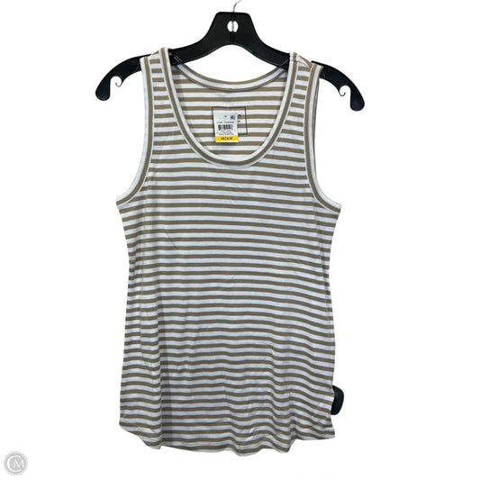 Top Sleeveless By Charter Club In Tan & White, Size: M