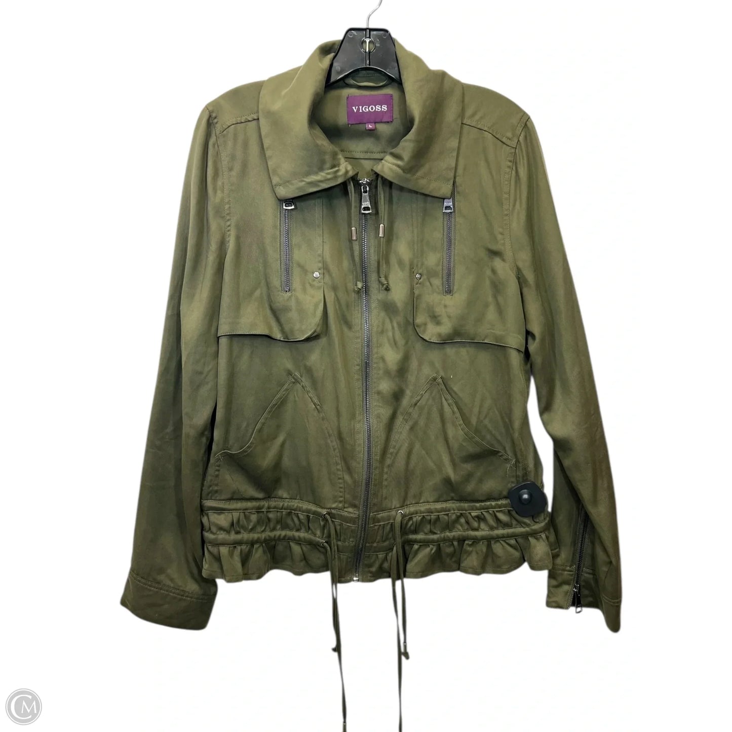 Jacket Denim By Vigoss In Green, Size: L