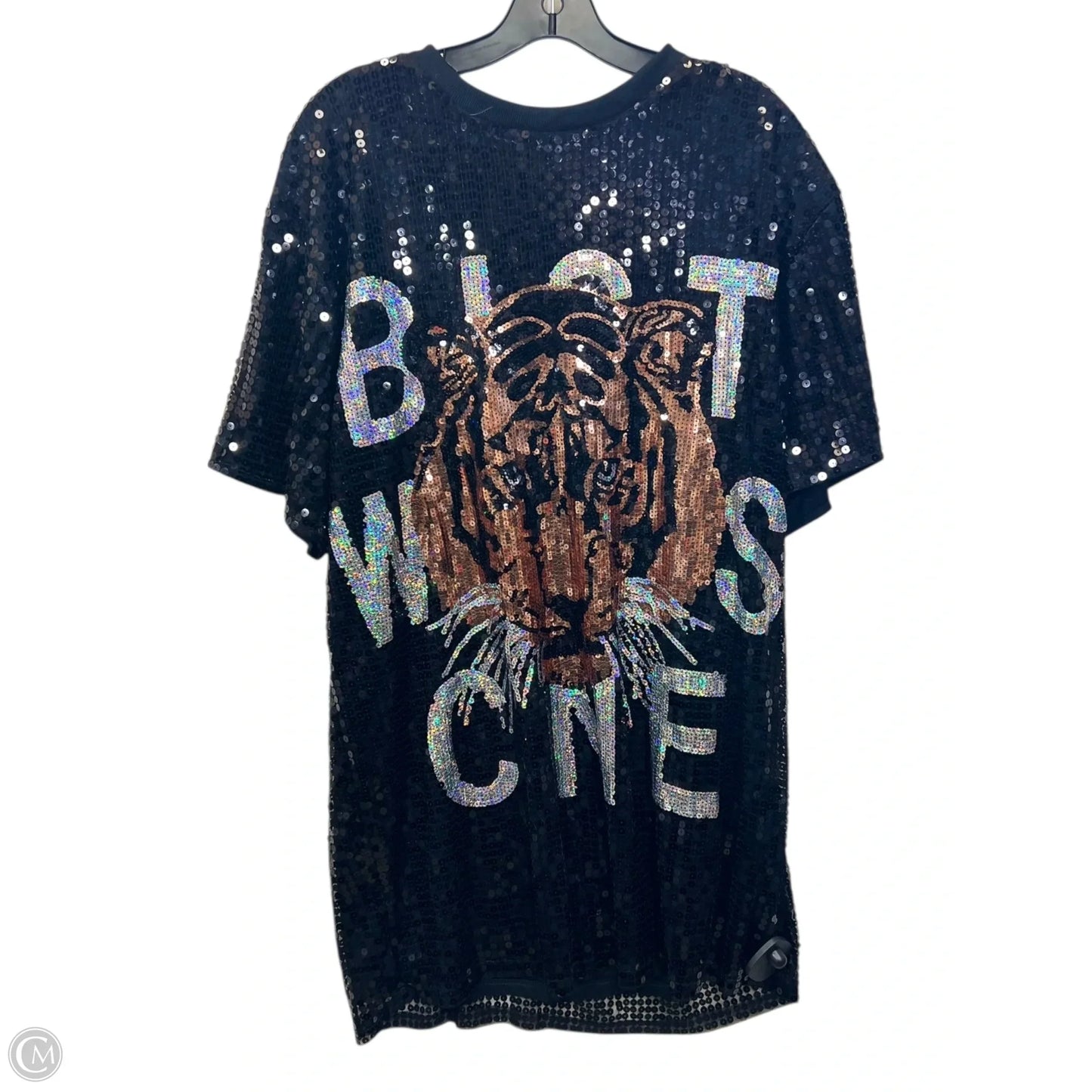 Dress Party Midi By Fashion Nova In Black & Silver, Size: M