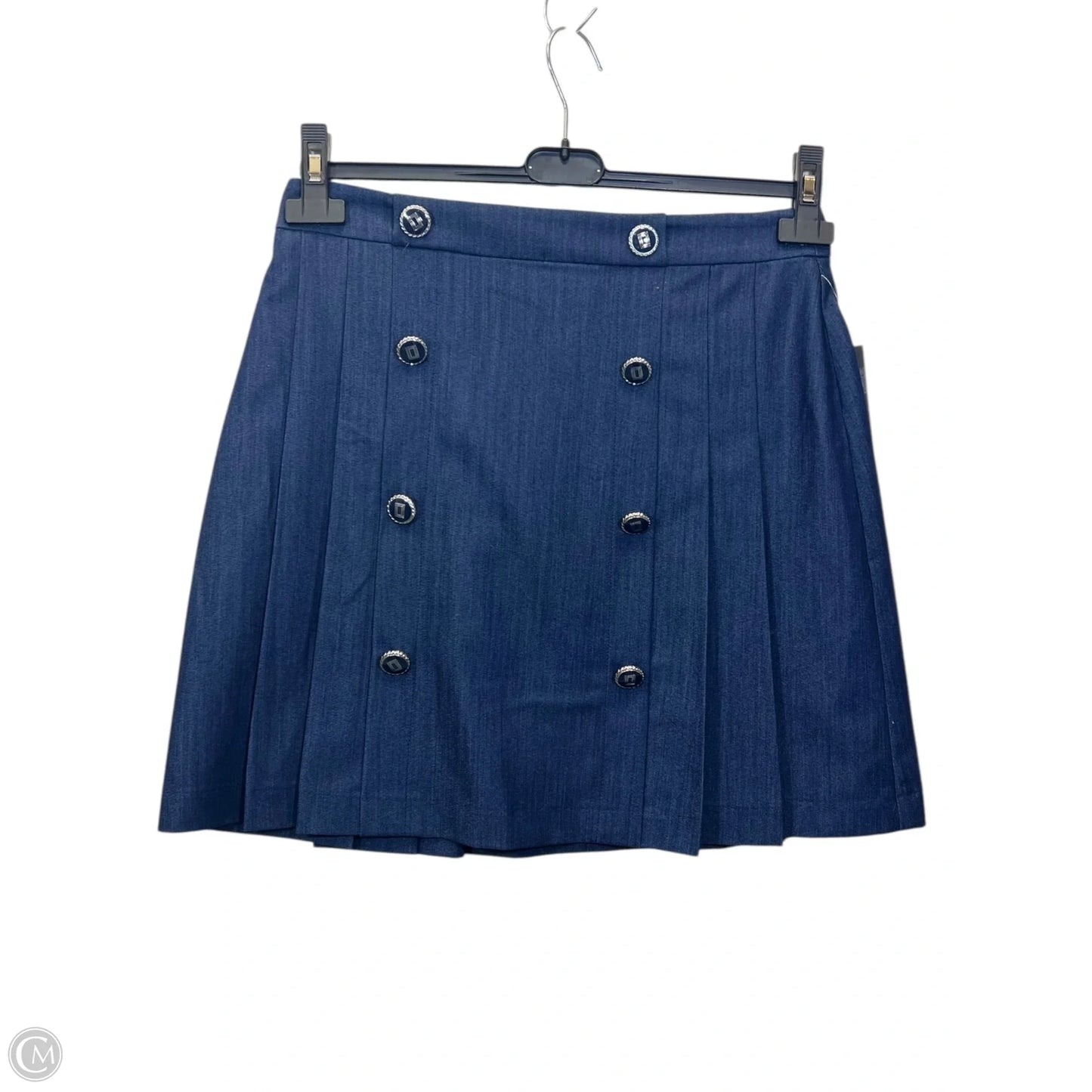 Skirt Designer By Karl Lagerfeld In Blue & Silver, Size: S