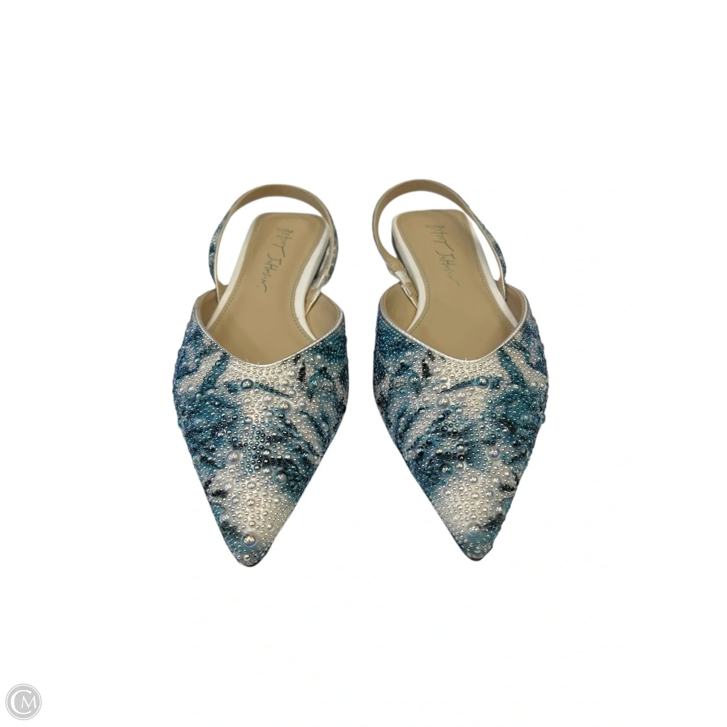 Shoes Flats By Betsey Johnson In Blue & White, Size: 6.5