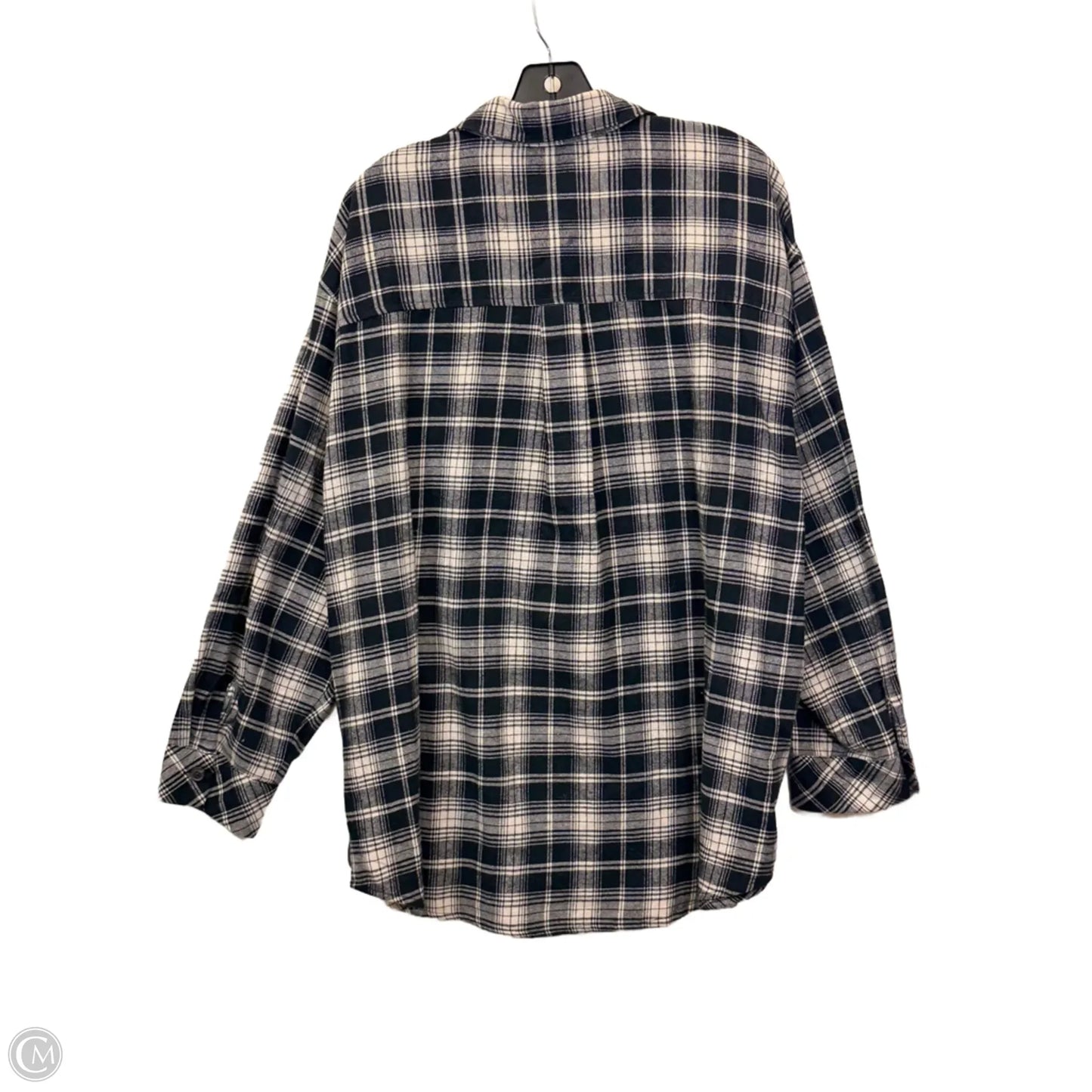 Top Long Sleeve By Wild Fable In Blue & Cream, Size: Xxl