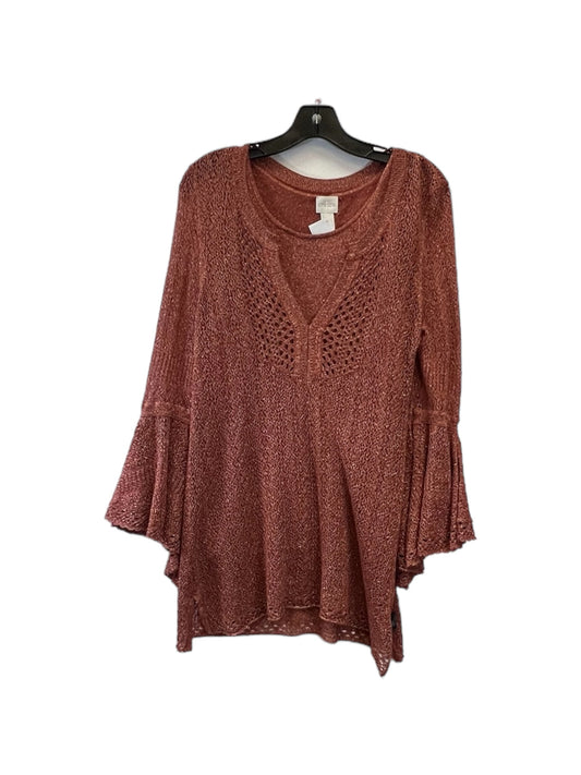 Top 2pc Long Sleeve By Chicos In Rust, Size: S