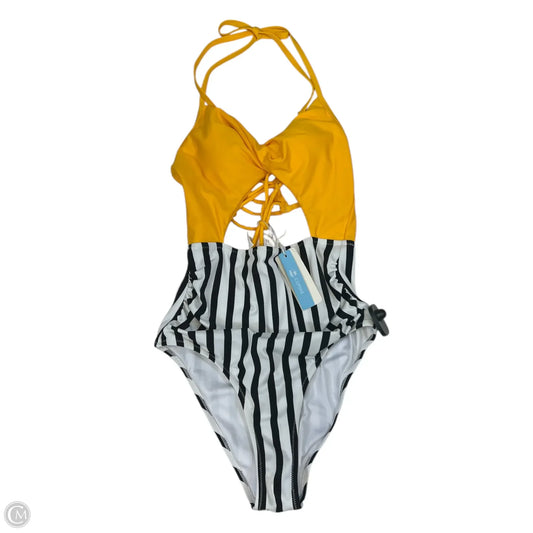 Swimsuit By Cupshe In White & Yellow, Size: S