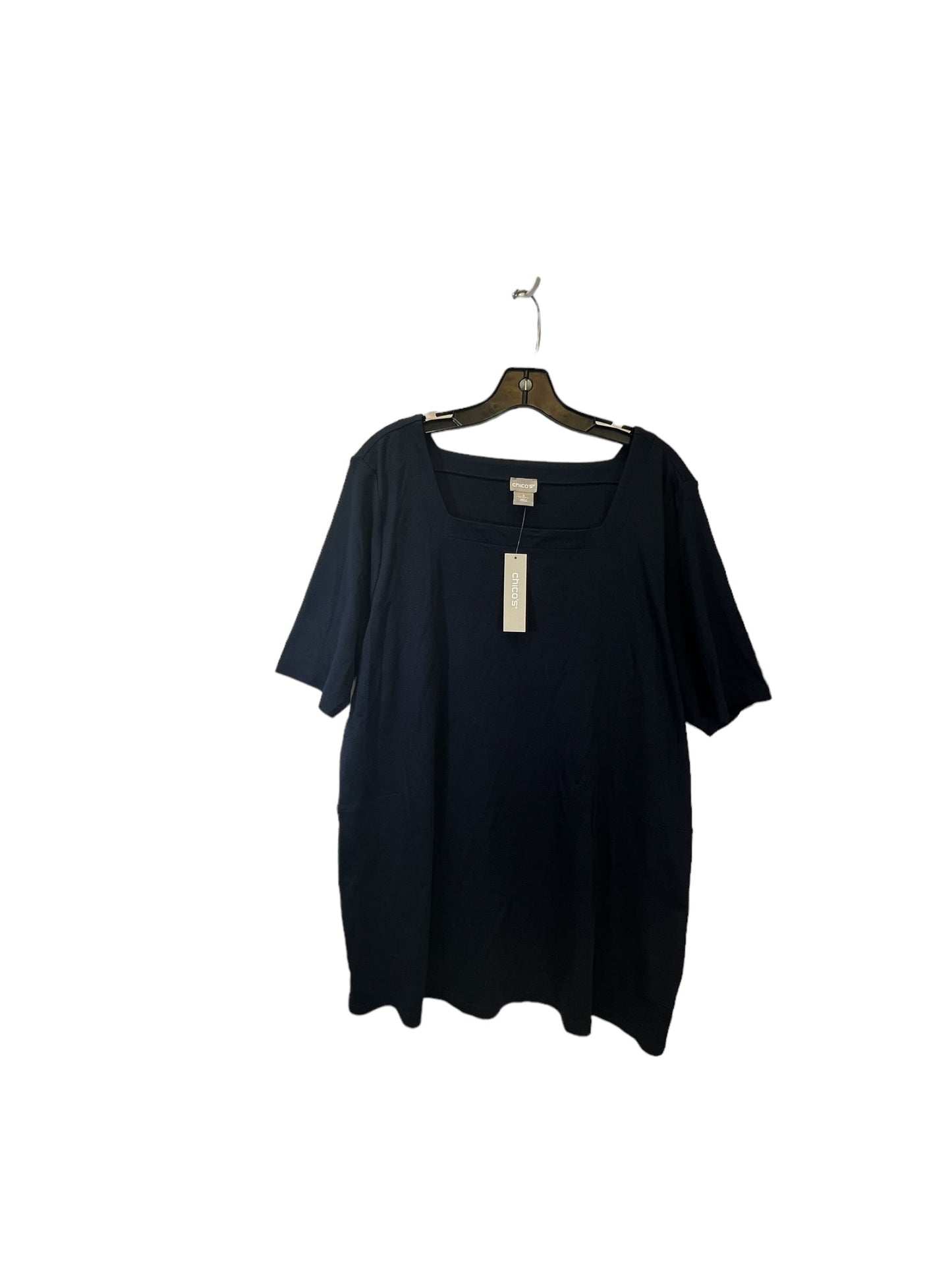 Navy Top Short Sleeve Chicos, Size Xxl