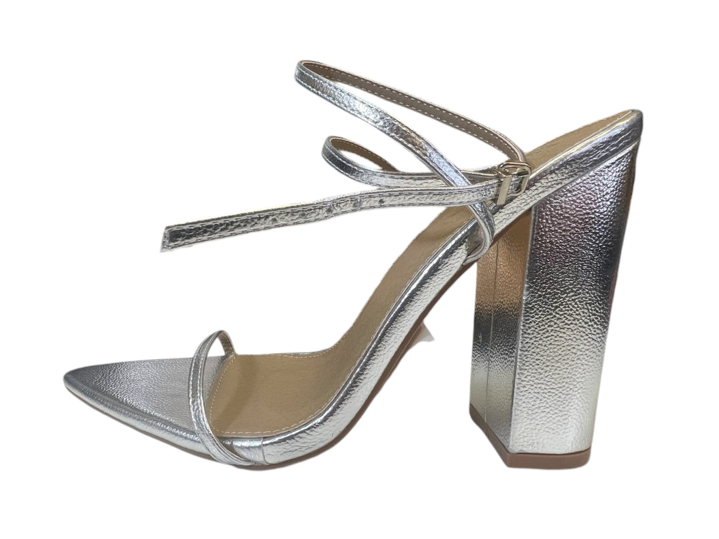 Sandals Heels Block By Cmc In Silver, Size: 7