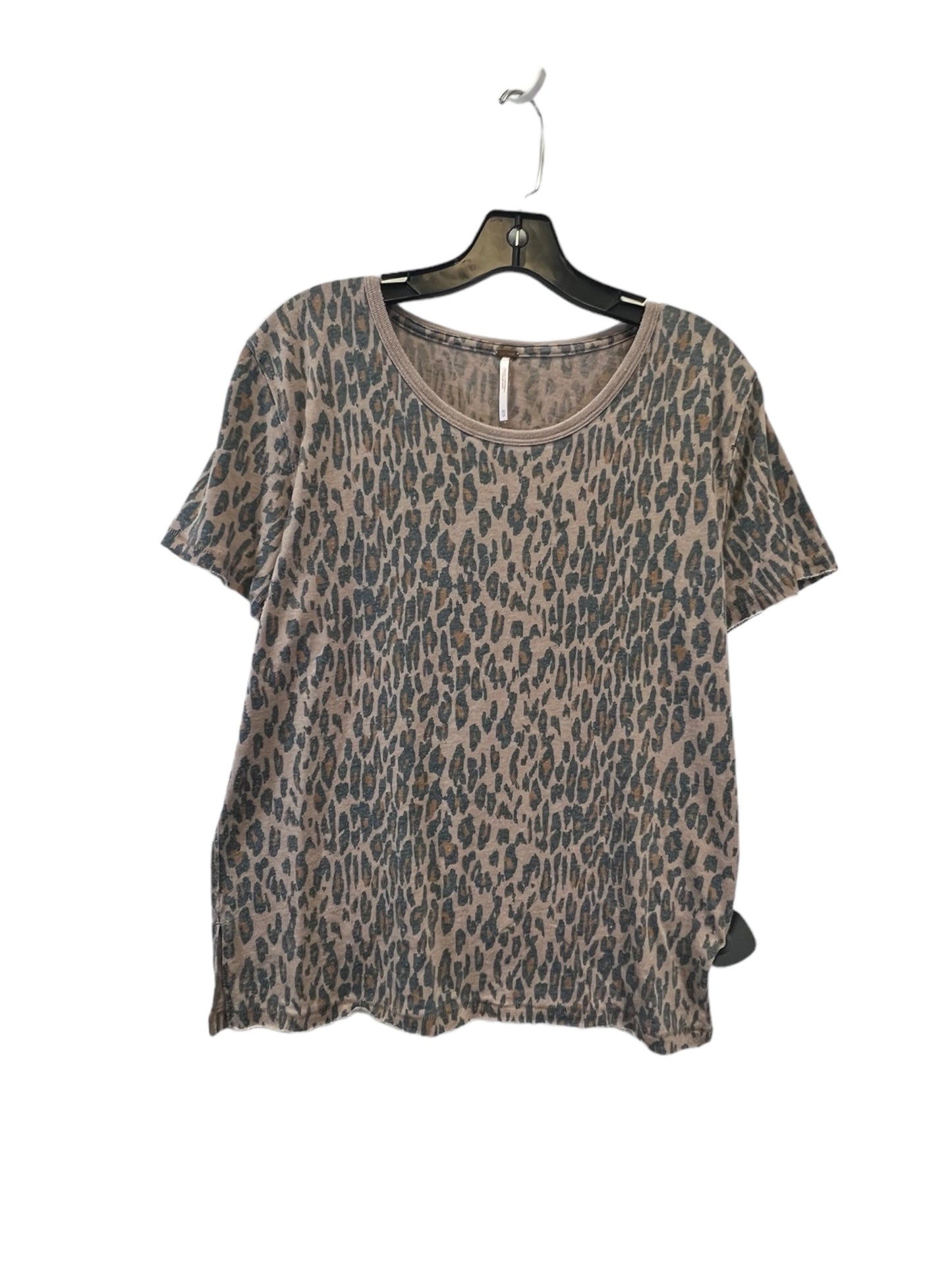 Top Short Sleeve By Free People In Animal Print, Size: Xs