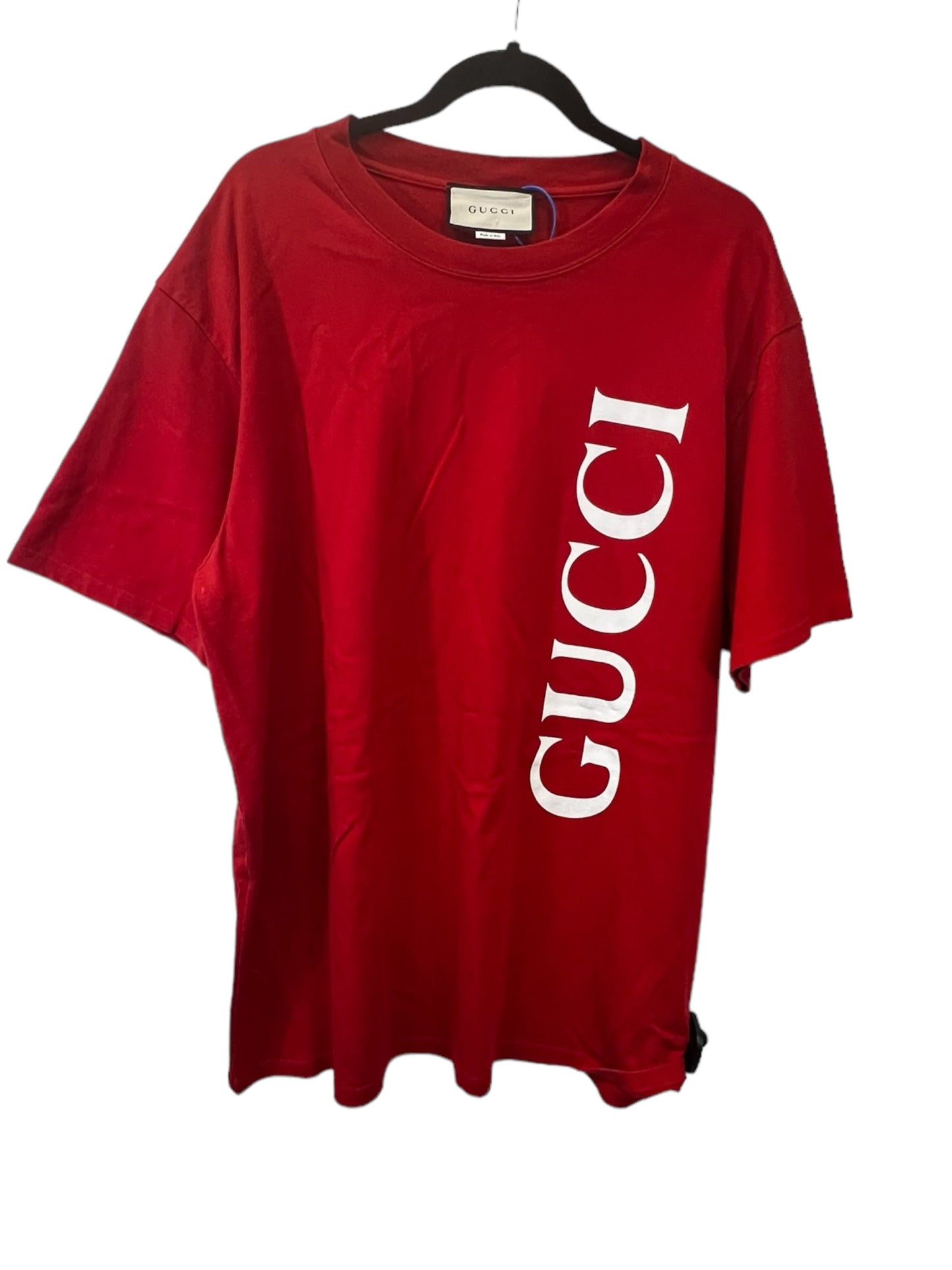 Red Top Short Sleeve Luxury Designer Gucci, Size Xxl