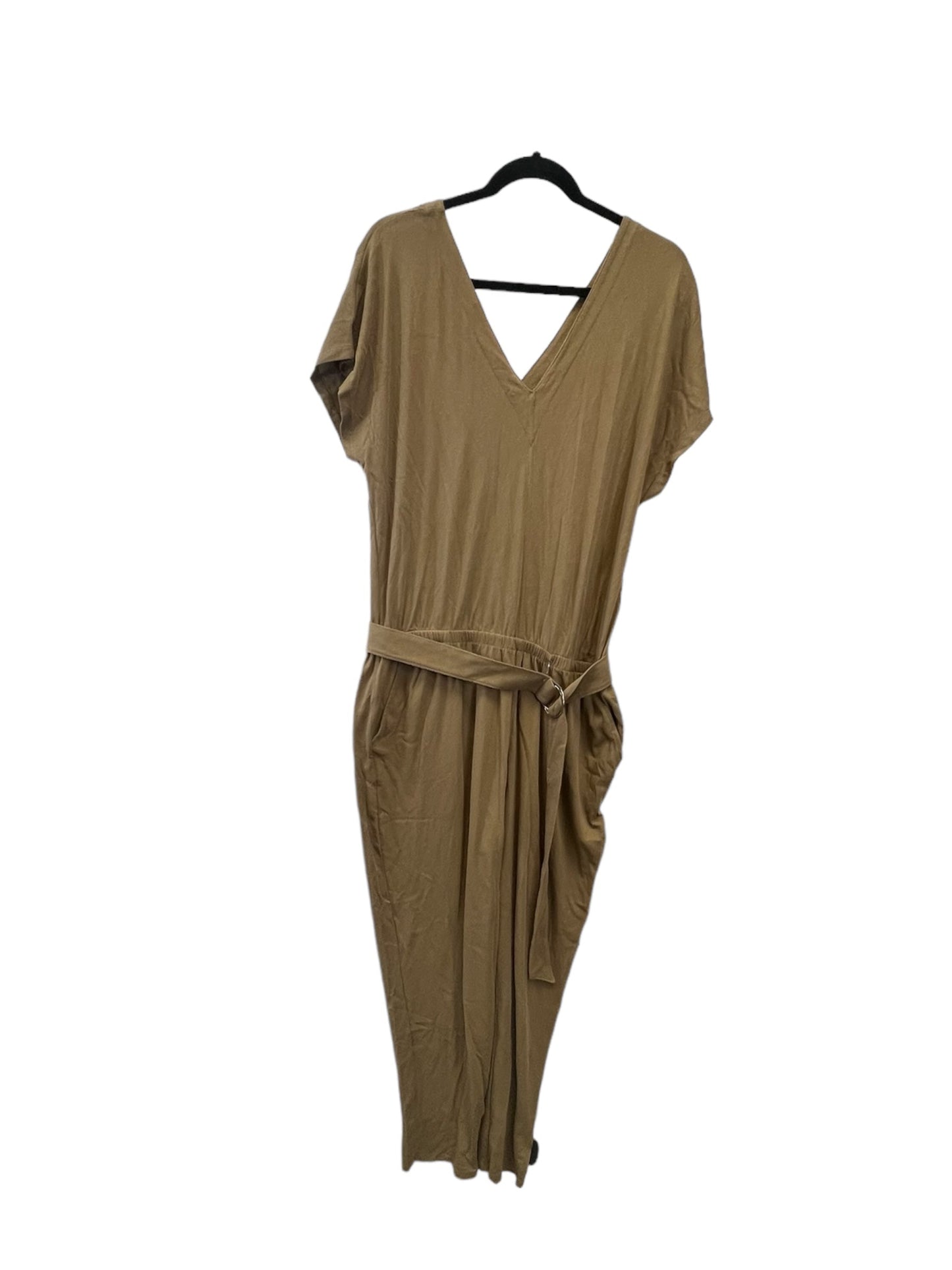 Jumpsuit Designer By Atm In Tan, Size: L