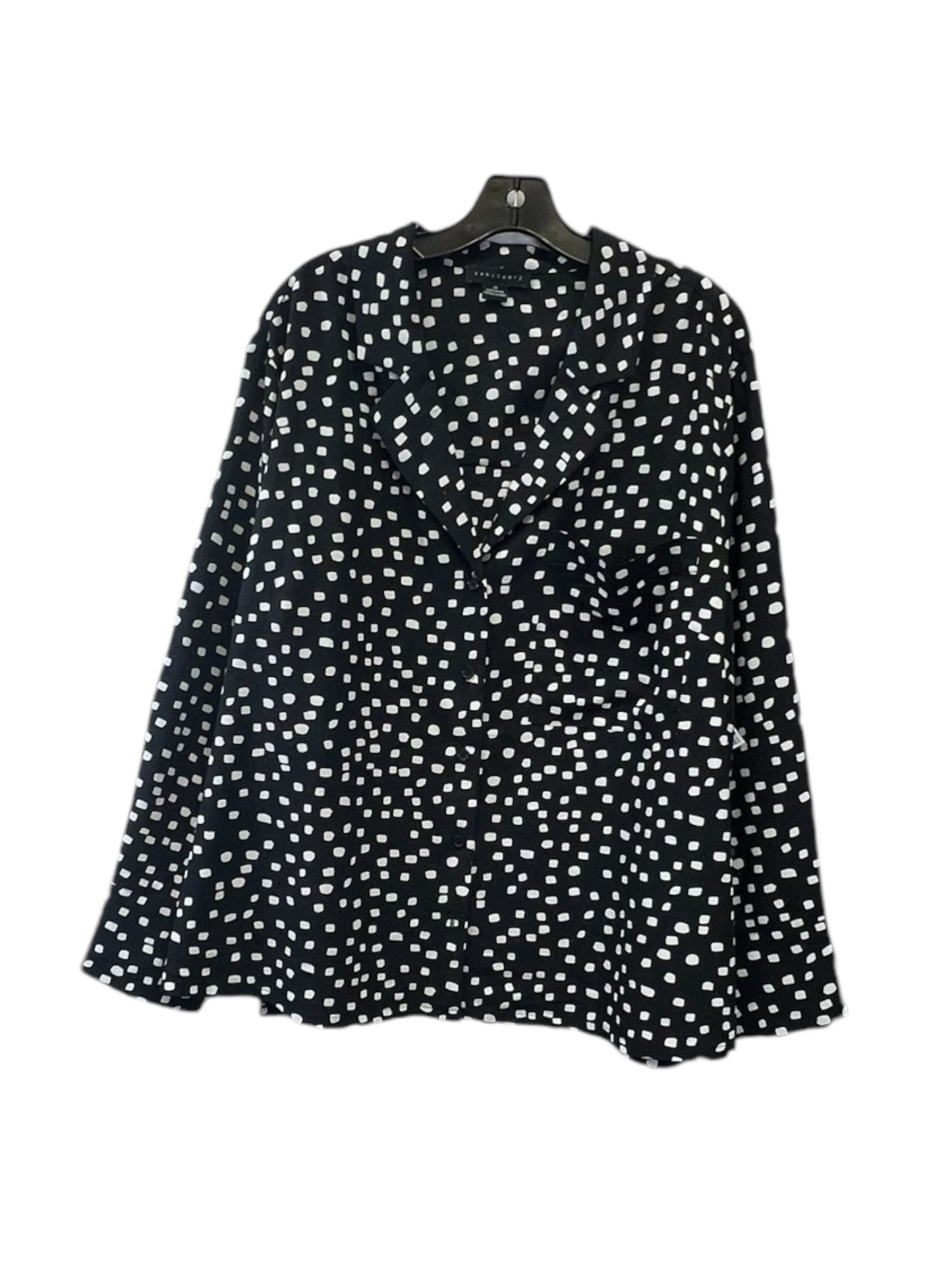 Top Long Sleeve By Sanctuary In Black & White, Size: 2x