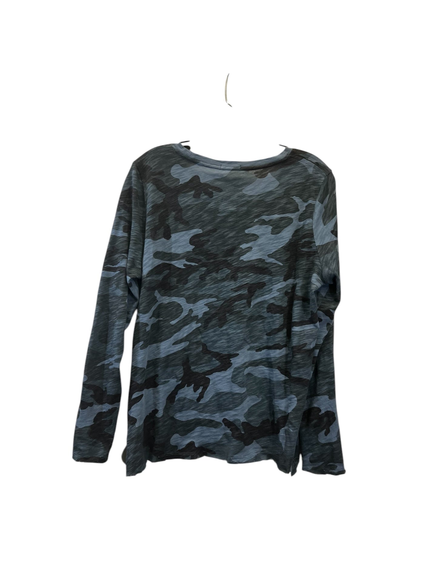 Top Long Sleeve Designer By Atm In Black & Blue, Size: L