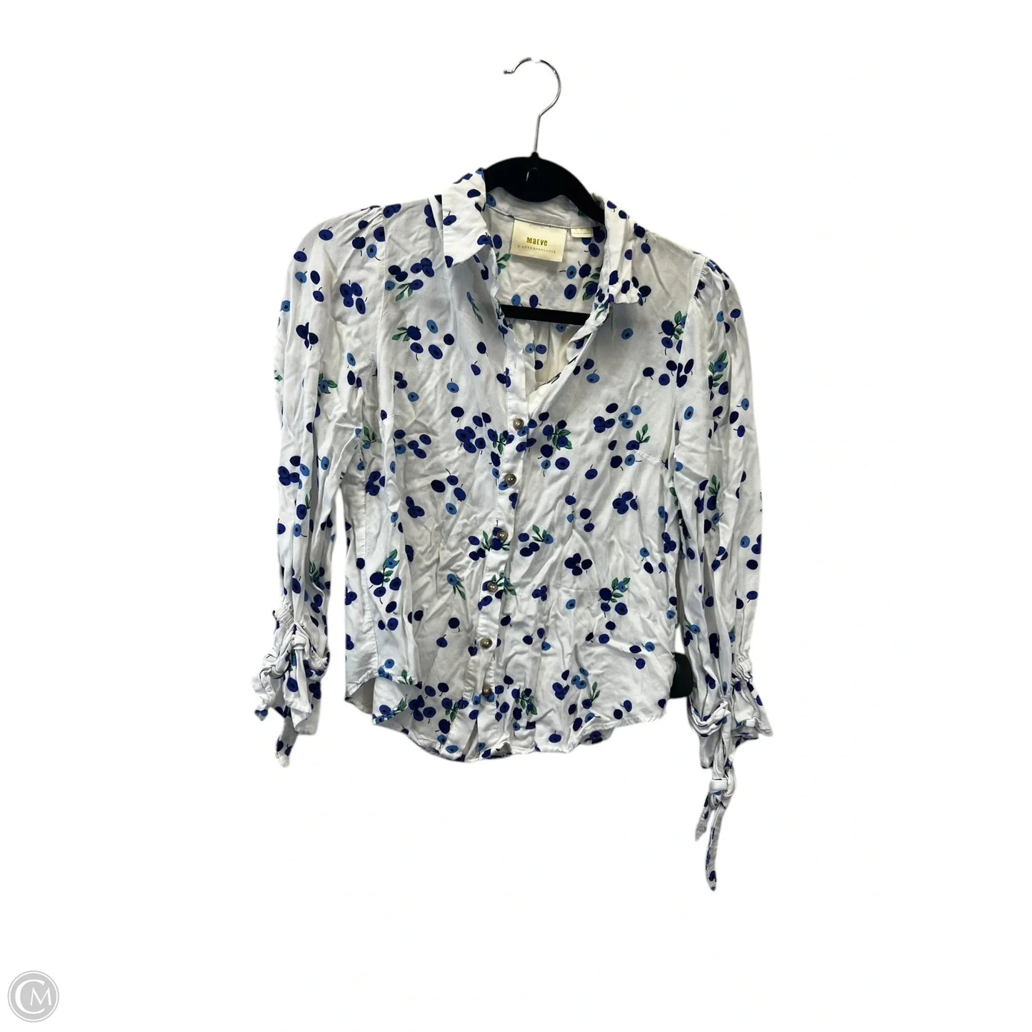 Top Long Sleeve Designer By Maeve In Blue & Green, Size: Xs