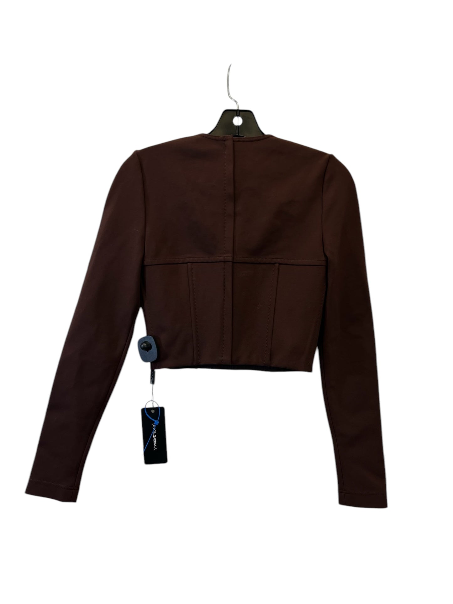 Top Long Sleeve Designer By Dolce And Gabbana In Brown, Size: S