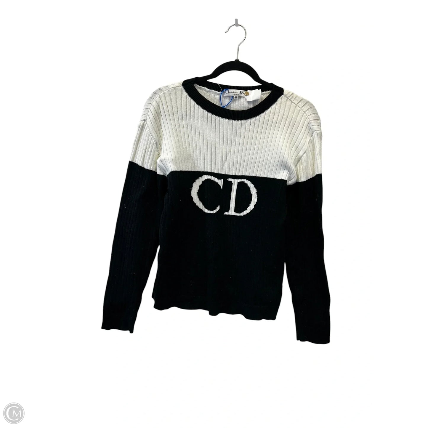 Sweater Luxury Designer By Dior In Black & White, Size: M