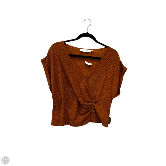 Top Short Sleeve Designer By Astr The Label In Brown, Size: M