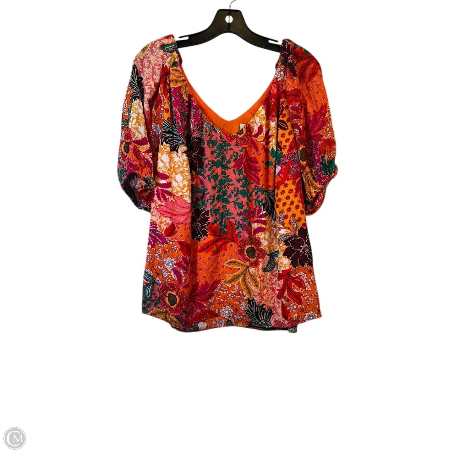 Top Short Sleeve By Loft In Floral Print, Size: L