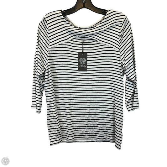Top 3/4 Sleeve By Vince Camuto In Striped Pattern, Size: L