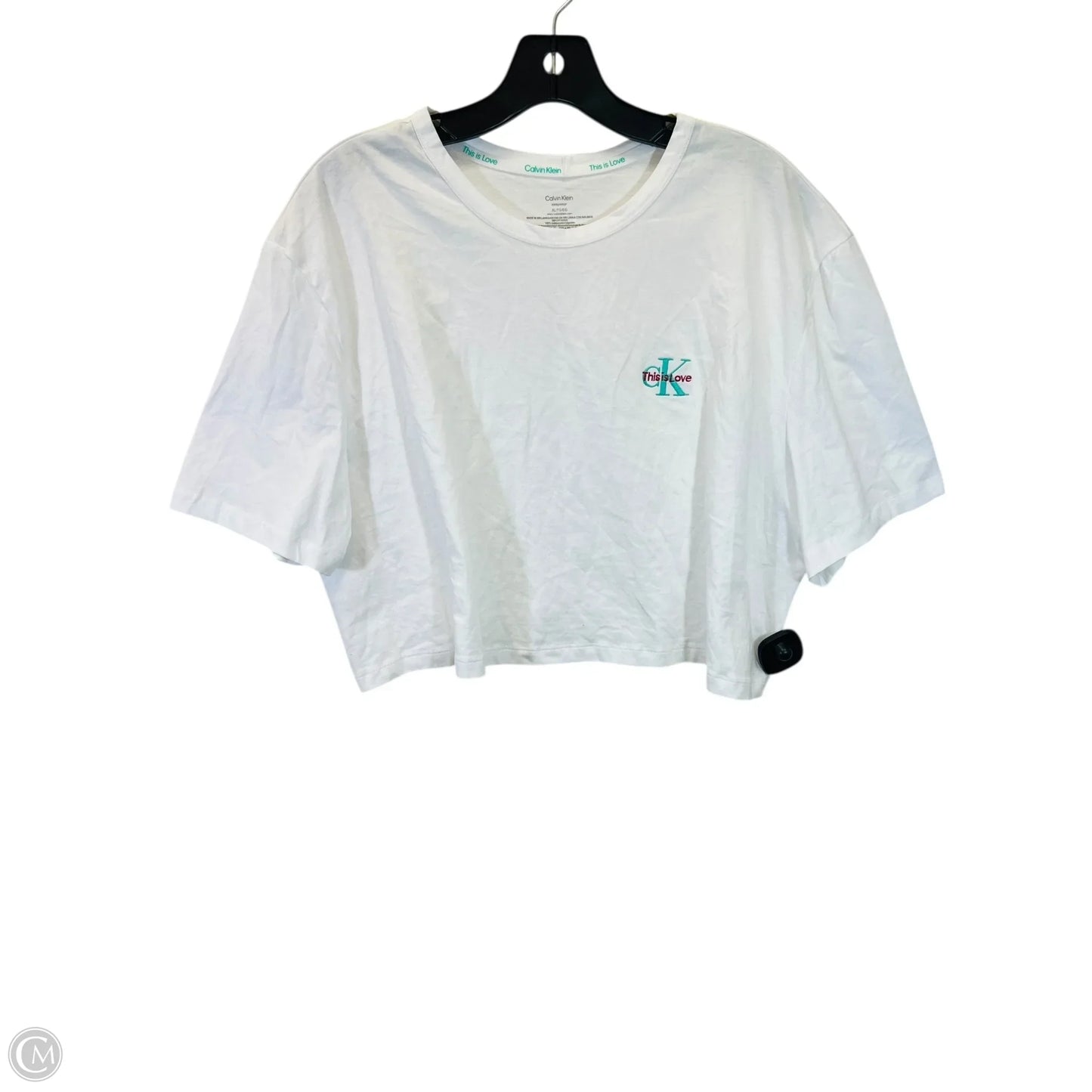 Top Short Sleeve Basic By Calvin Klein In White, Size: Xl